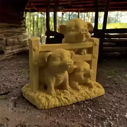 The 3 little pigs  3d print 3D print model