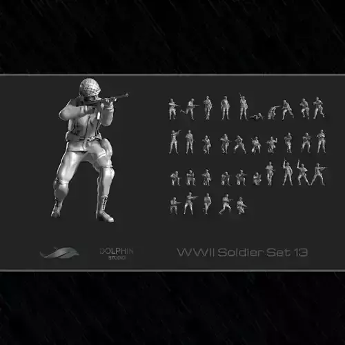  WWII Soldier Set 13 3D print model