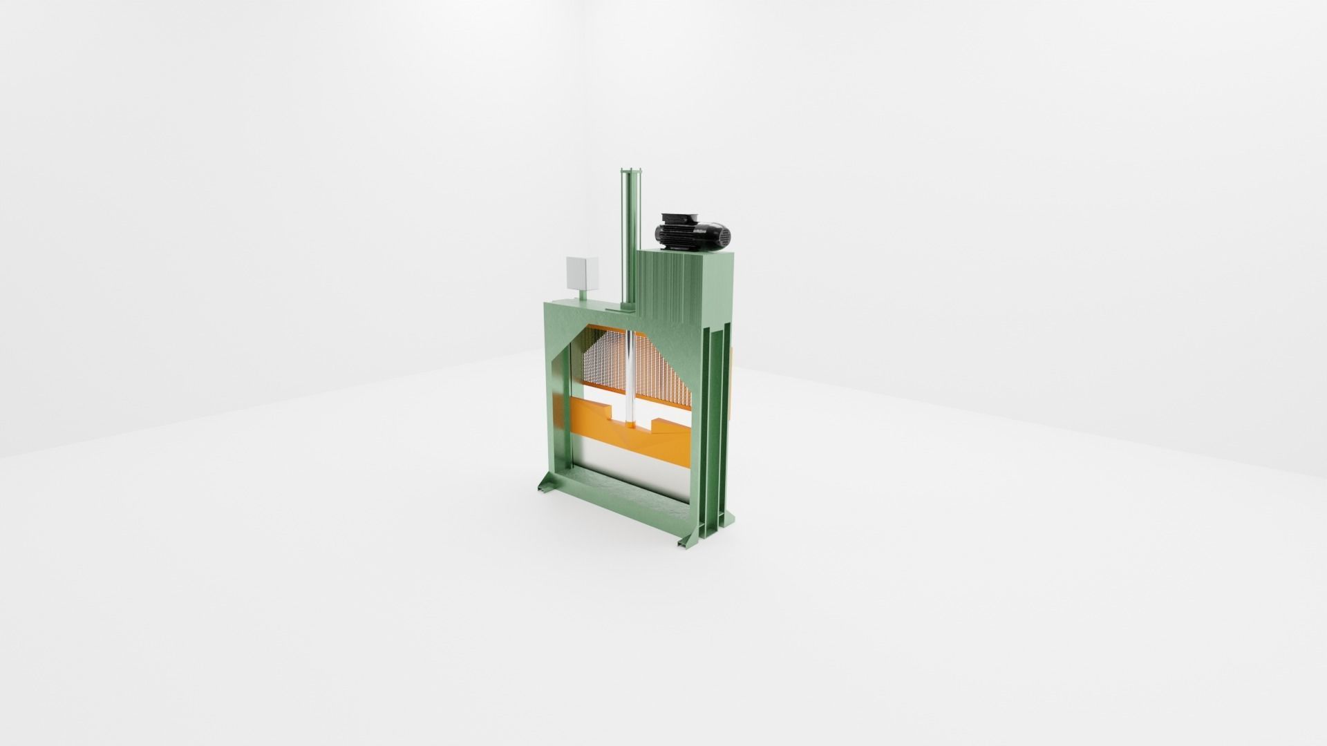 industrial Rubber Cutter Machine 3D model_2
