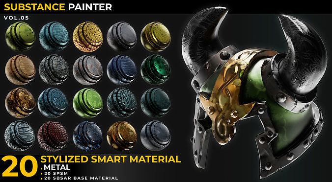 20 Stylized Smart Materials Metal Vol 05 Texture