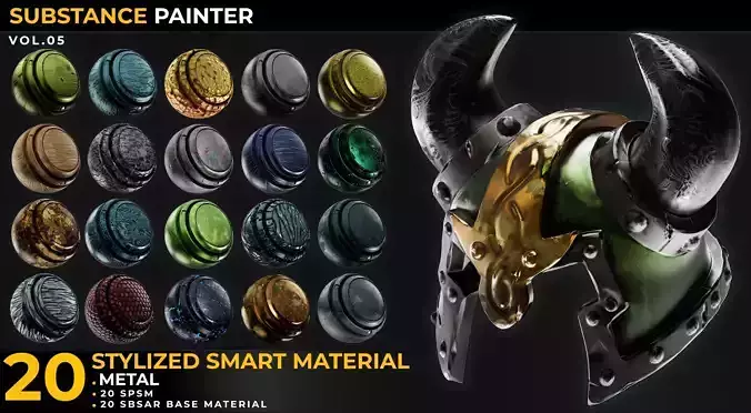 20 Stylized Smart Materials Metal Vol 05