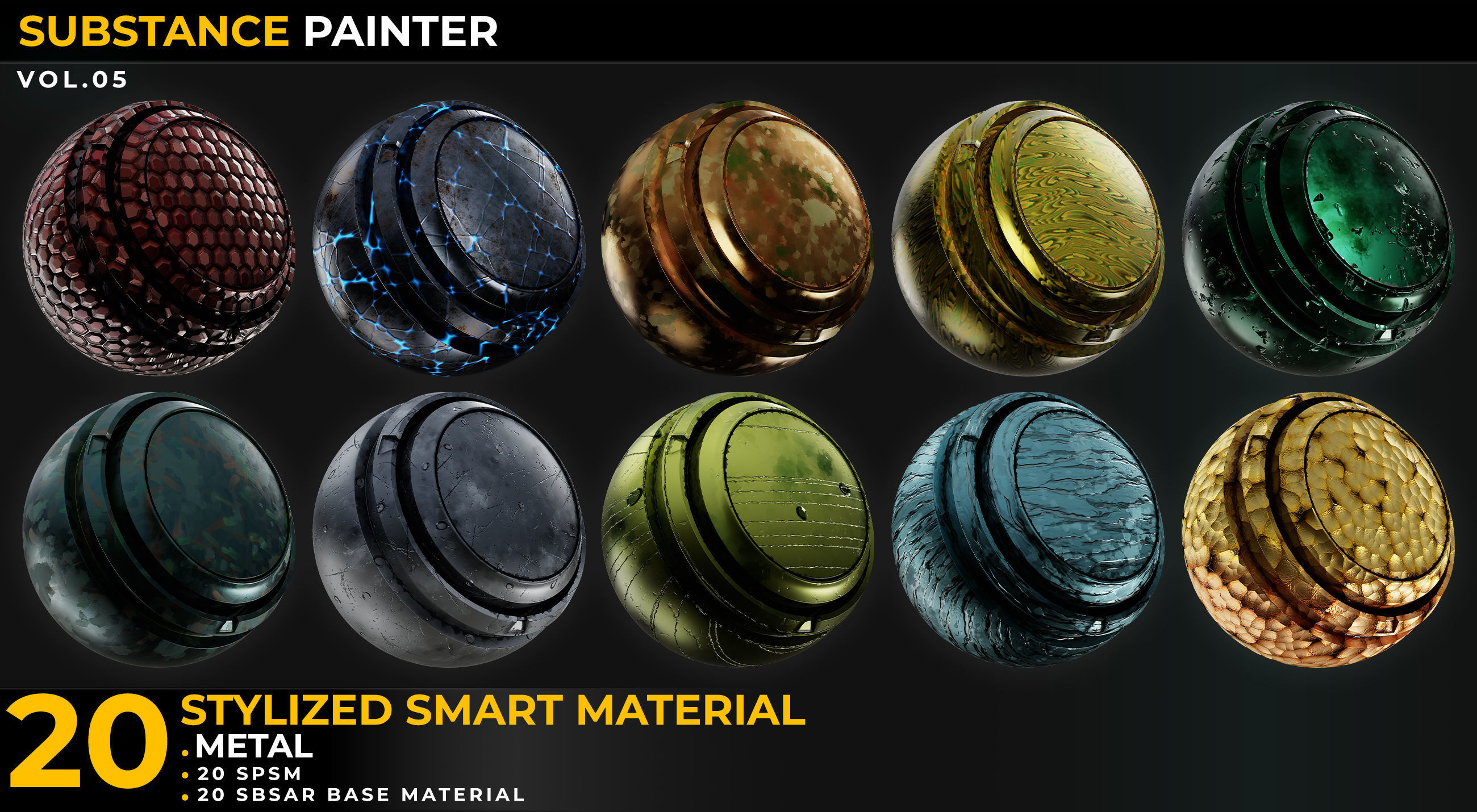 20 Stylized Smart Materials Metal Vol 05 Texture_1