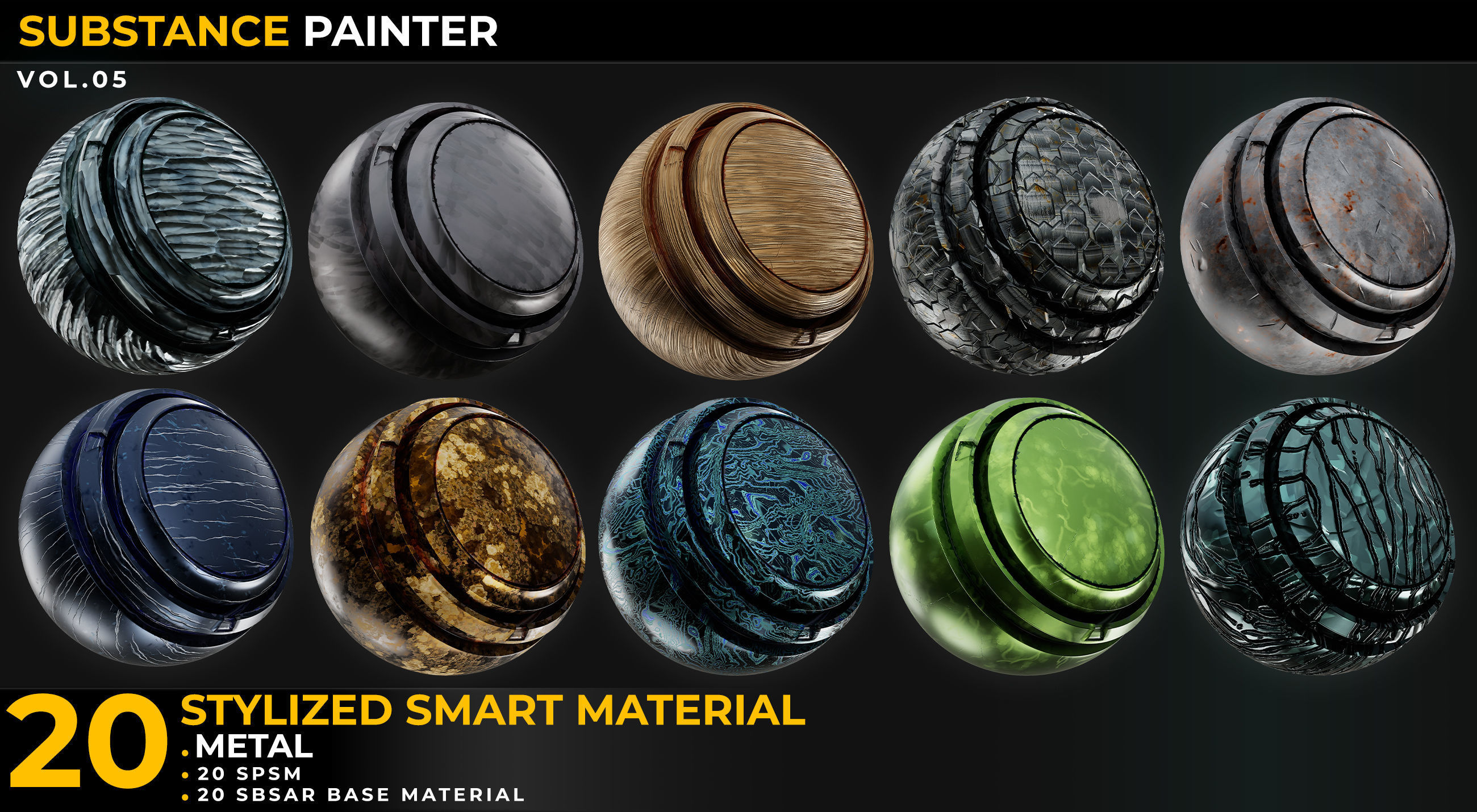 20 Stylized Smart Materials Metal Vol 05 Texture_2
