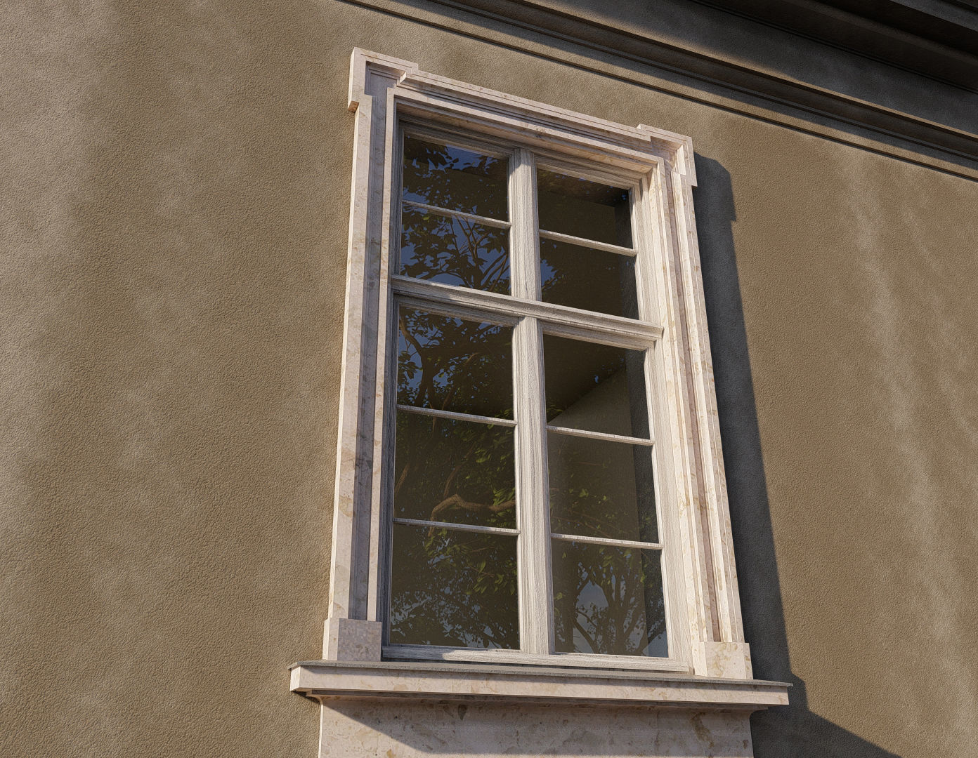 Classic window frame 3D model_3
