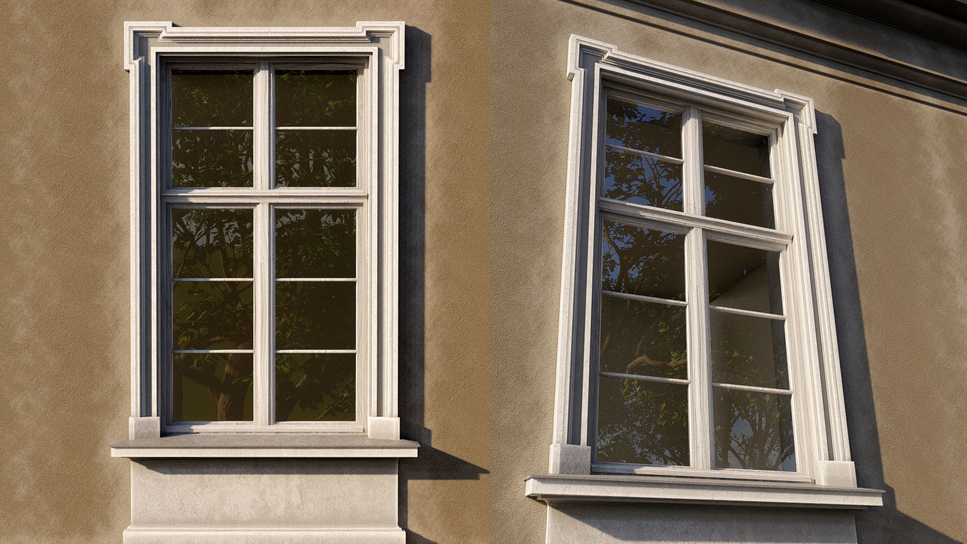 Classic window frame 3D model_1
