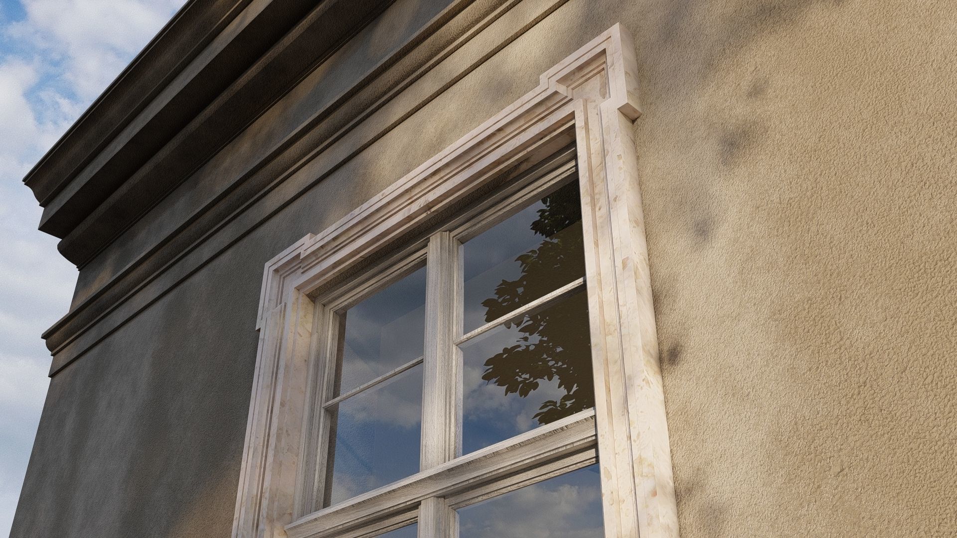 Classic window frame 3D model_6