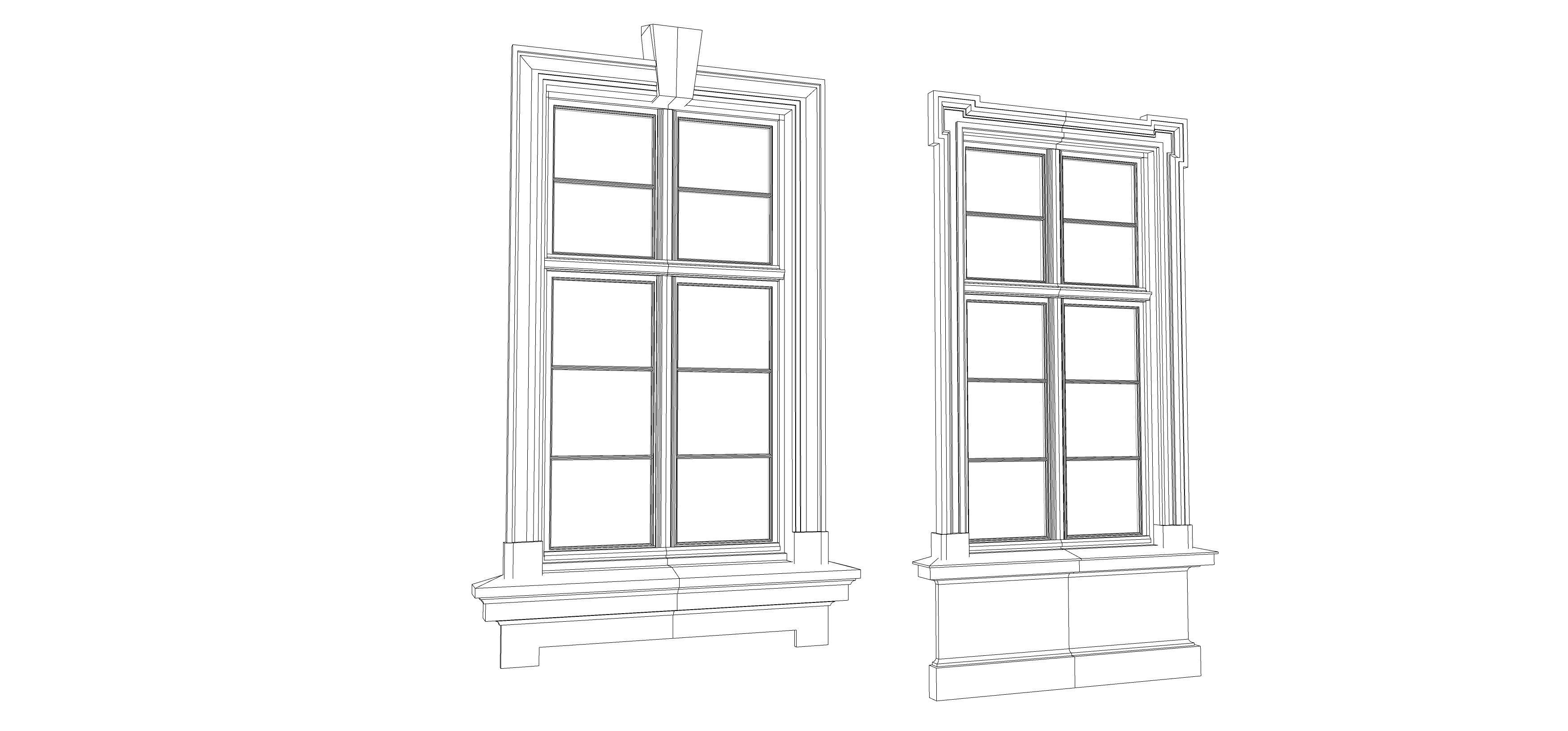 Classic window frame 3D model_8