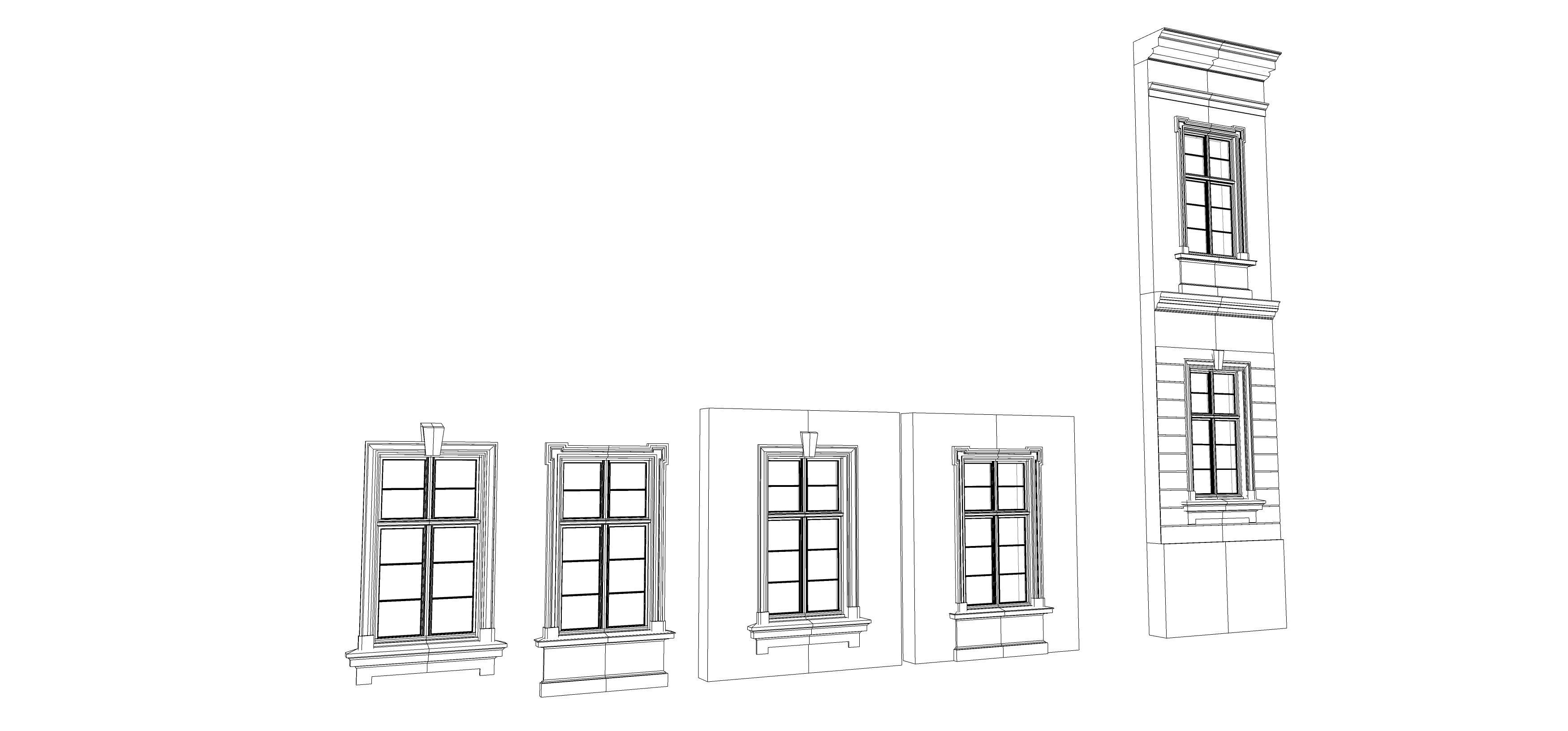Classic window frame 3D model_7