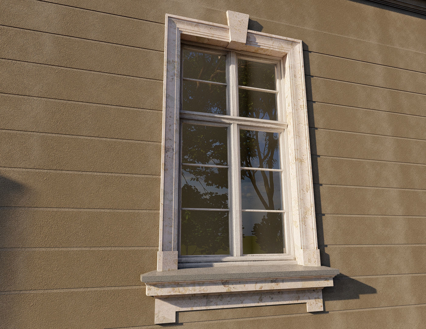 Classic window frame 3D model_4