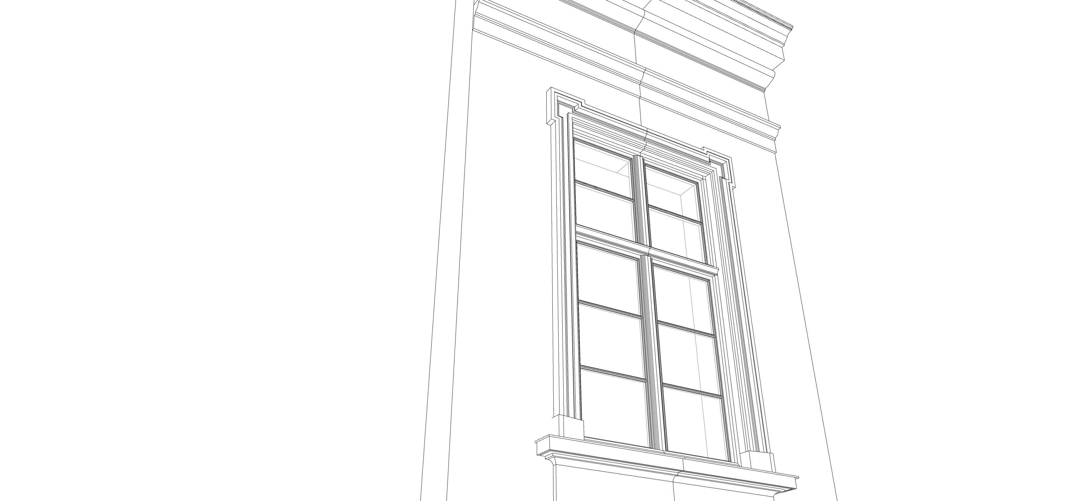 Classic window frame 3D model_9