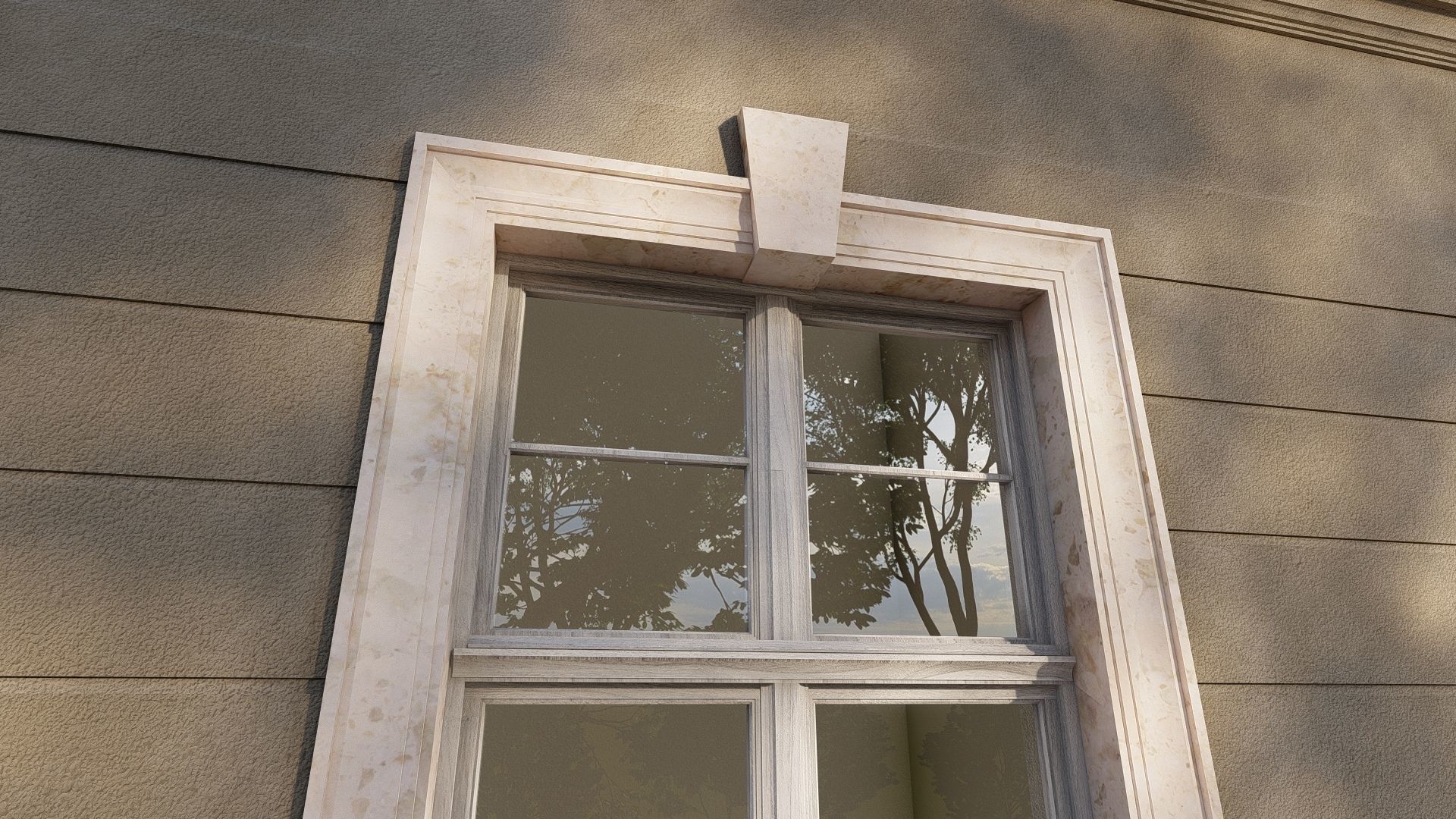 Classic window frame 3D model_5