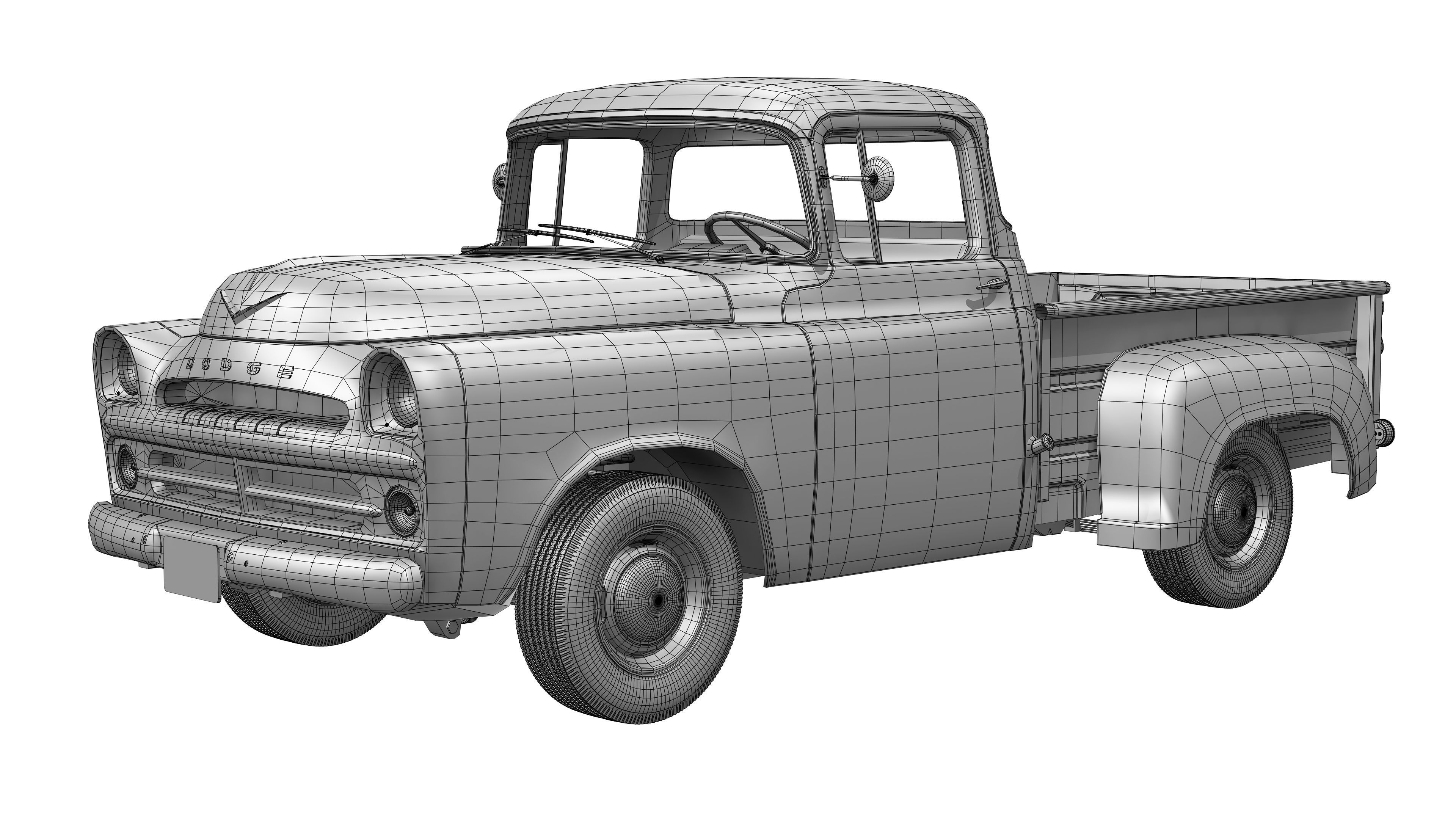 Dodge D100 1957 3D model_17