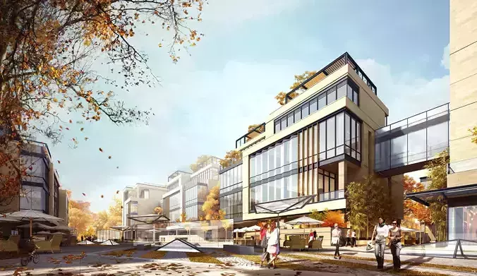 SU model of modern single-family office building