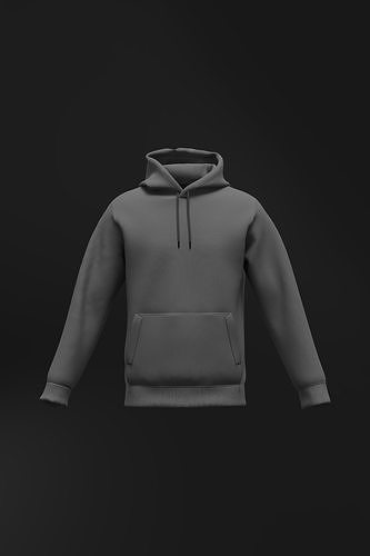Male regular hoodie 3D model