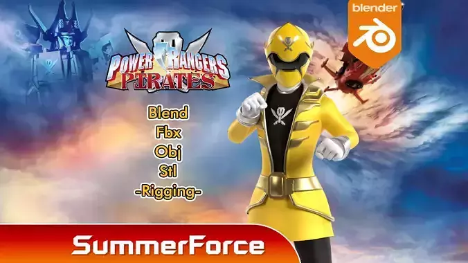 Yellow Pirate Ranger - Power Rangers Pirates 3D model