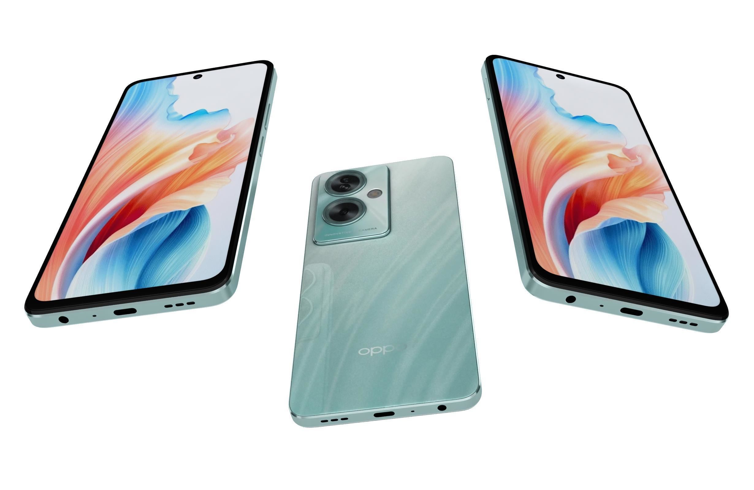 Oppo A79 Black And Green 3D model_25