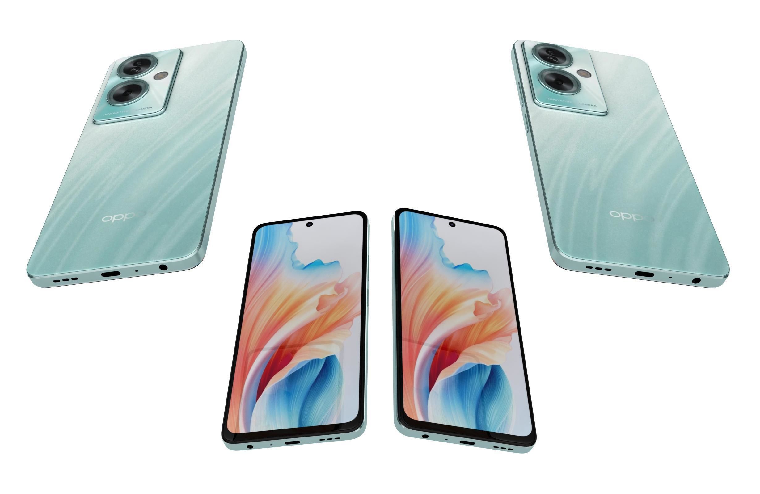 Oppo A79 Black And Green 3D model_27