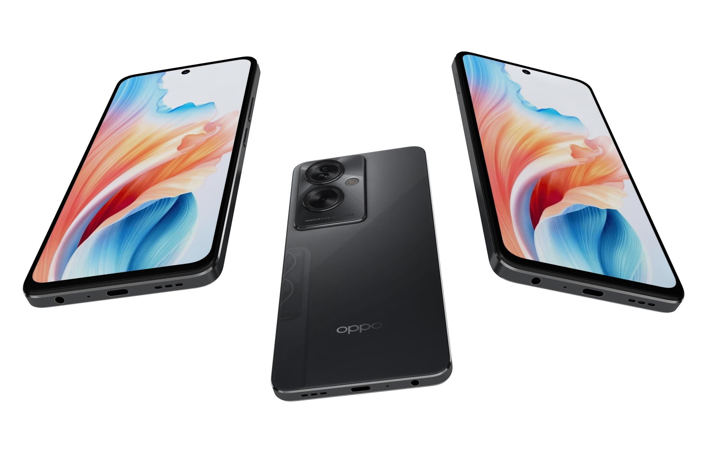 Oppo A79 Black And Green 3D model_19