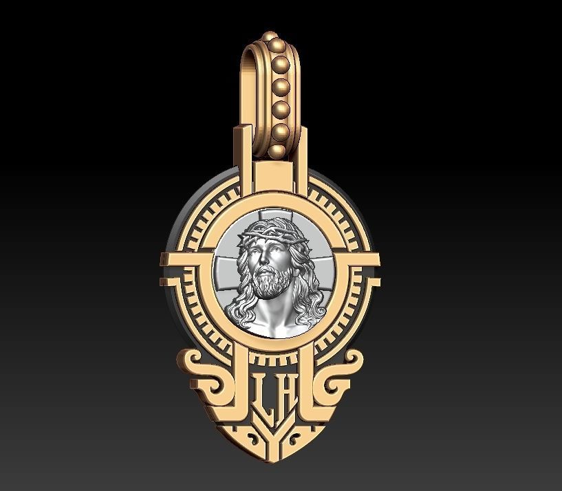 Jesus Pendant 3D print model_3