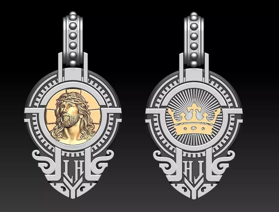 Jesus Pendant 3D print model_0