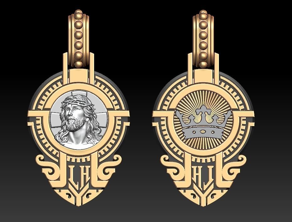 Jesus Pendant 3D print model_1
