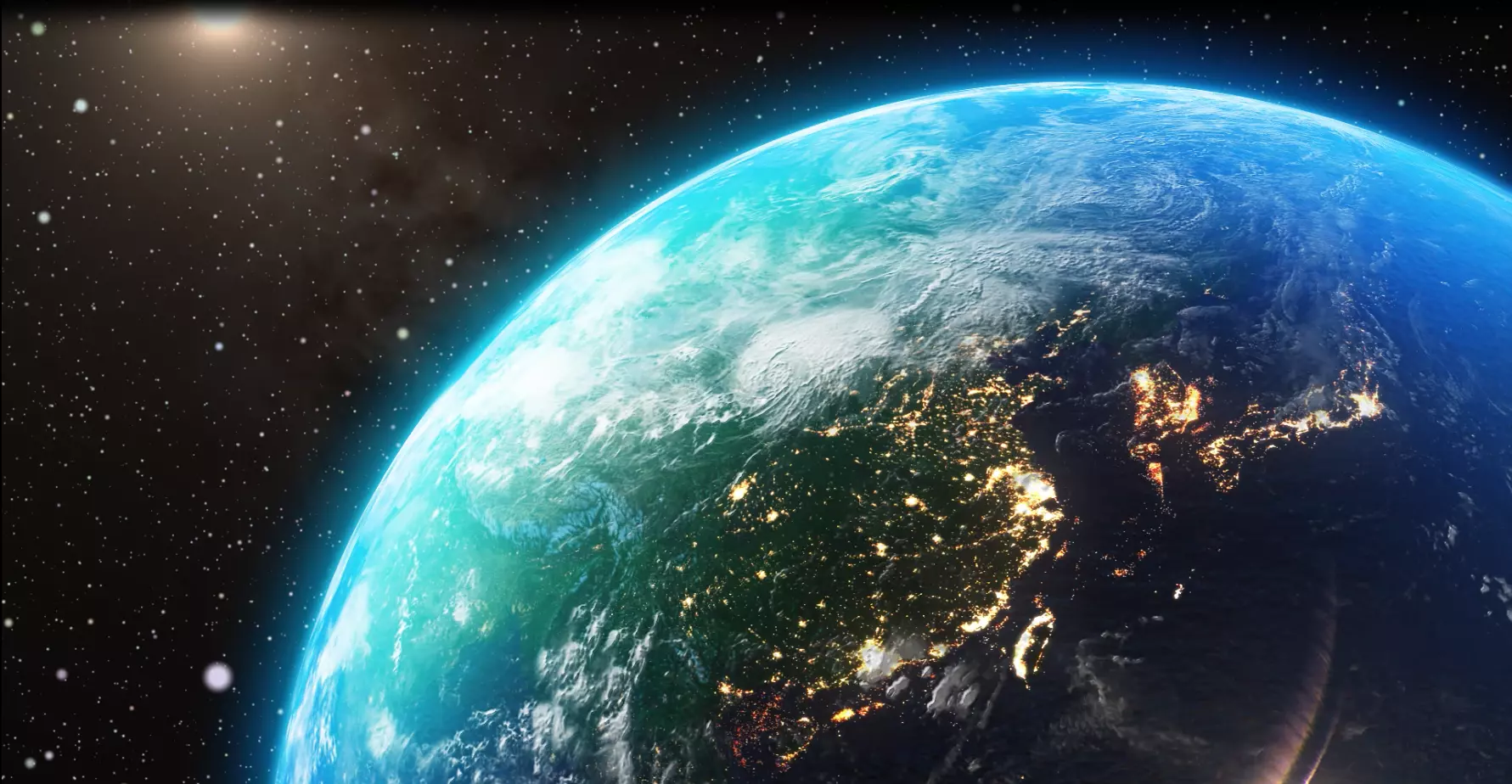 earth universe sun rise space Time-lapse photography halo planet 3D model_0