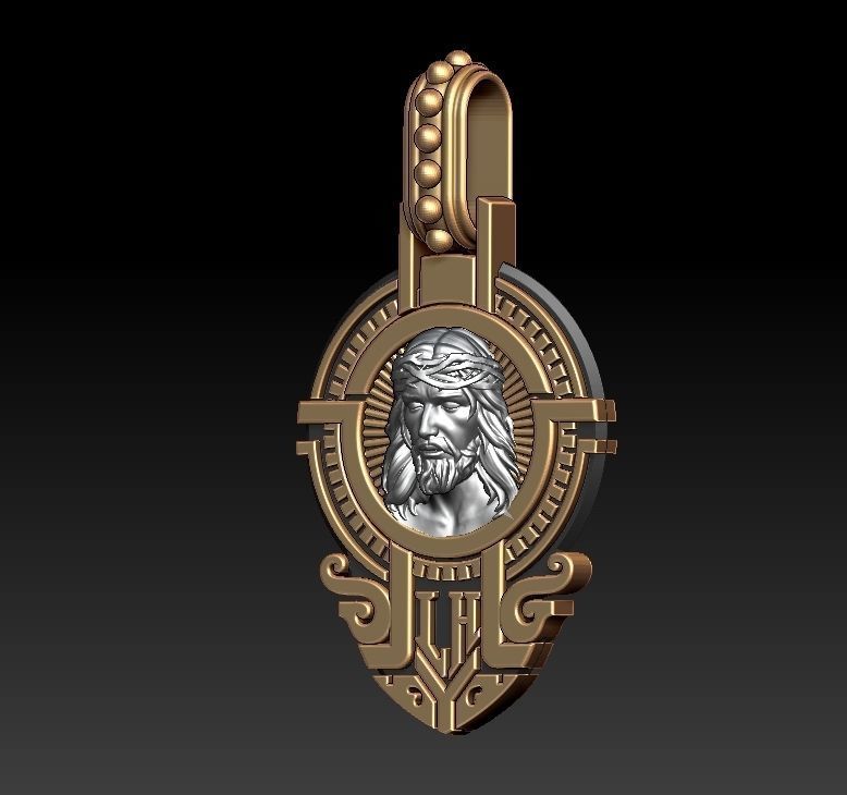 jesus pendant 3D print model_4