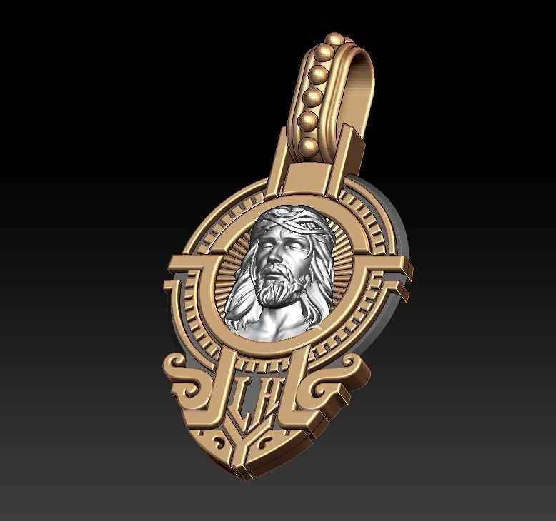 jesus pendant 3D print model_6