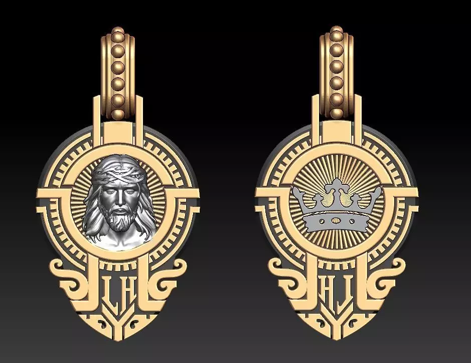 jesus pendant 3D print model_0