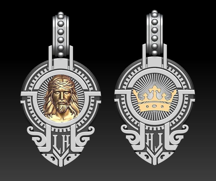jesus pendant 3D print model_1