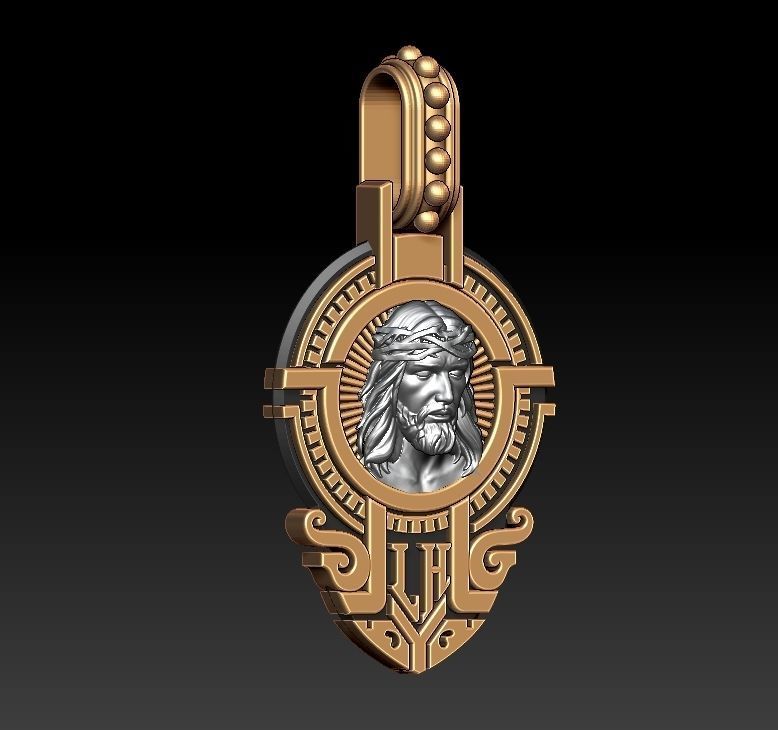 jesus pendant 3D print model_5