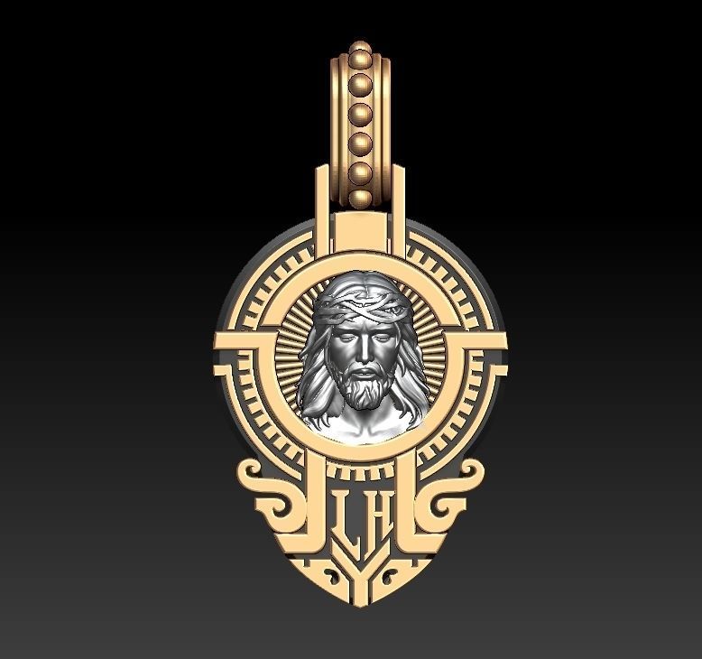 jesus pendant 3D print model_2
