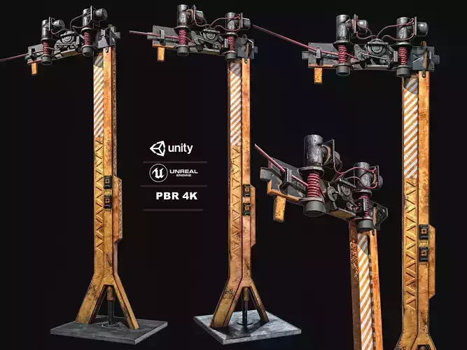 Ropeway Transport Low-poly 3D model