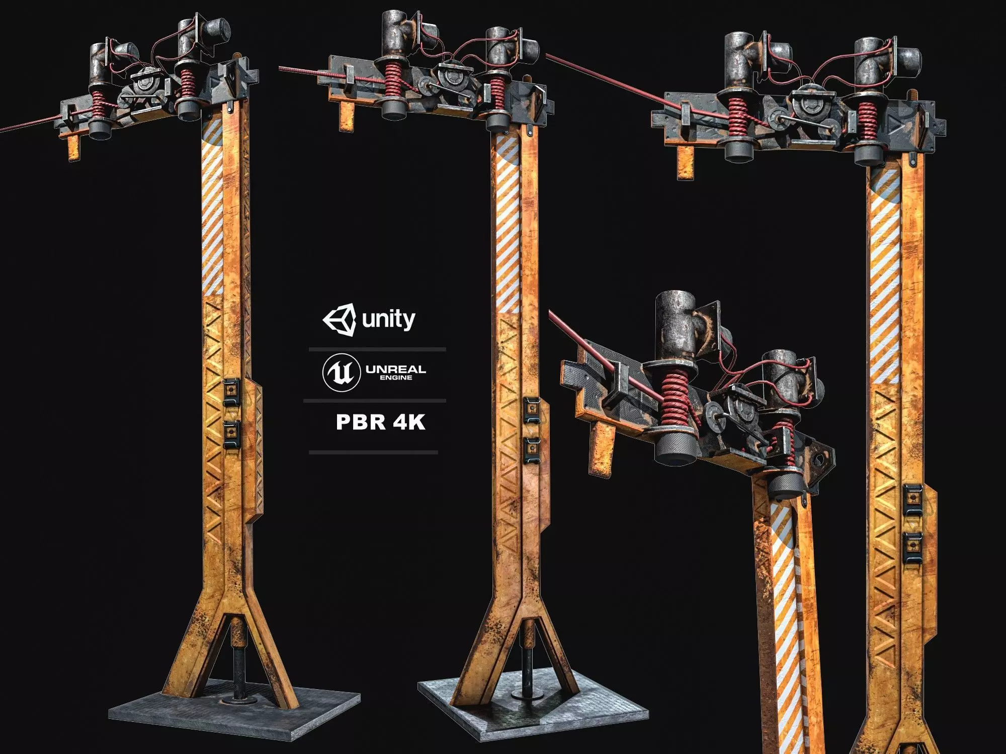 Ropeway Transport Low-poly 3D model_0