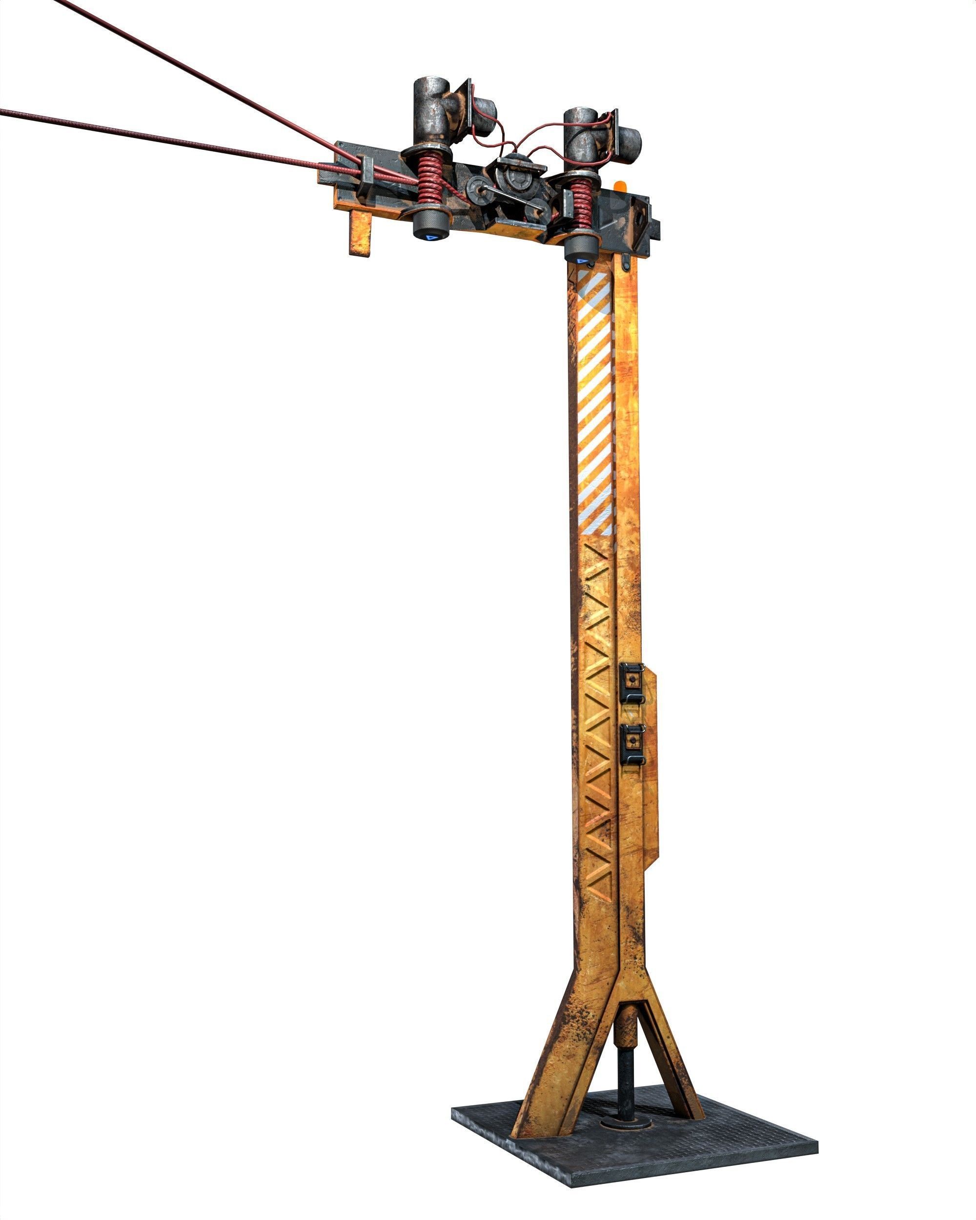 Ropeway Transport Low-poly 3D model_15