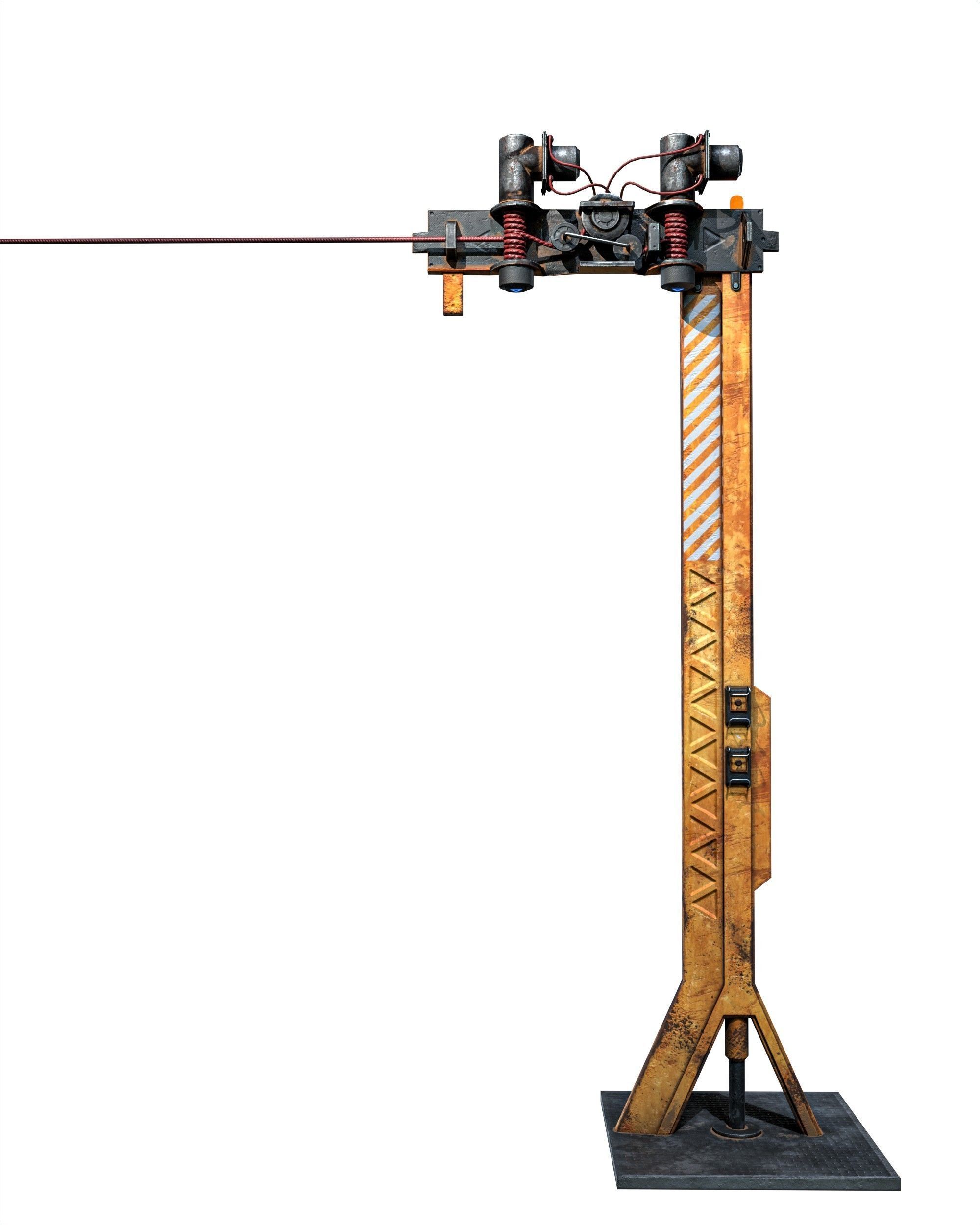 Ropeway Transport Low-poly 3D model_14