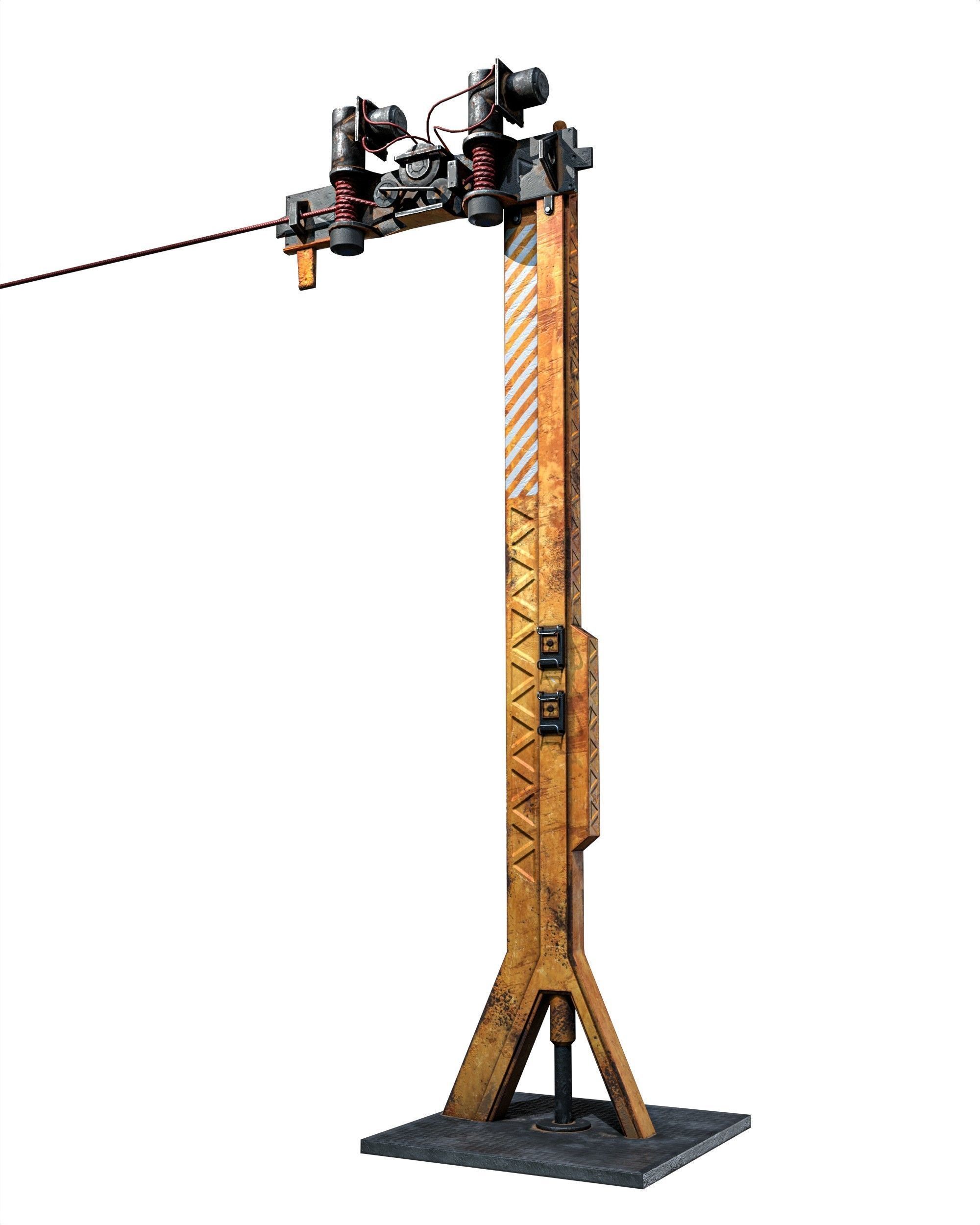 Ropeway Transport Low-poly 3D model_8