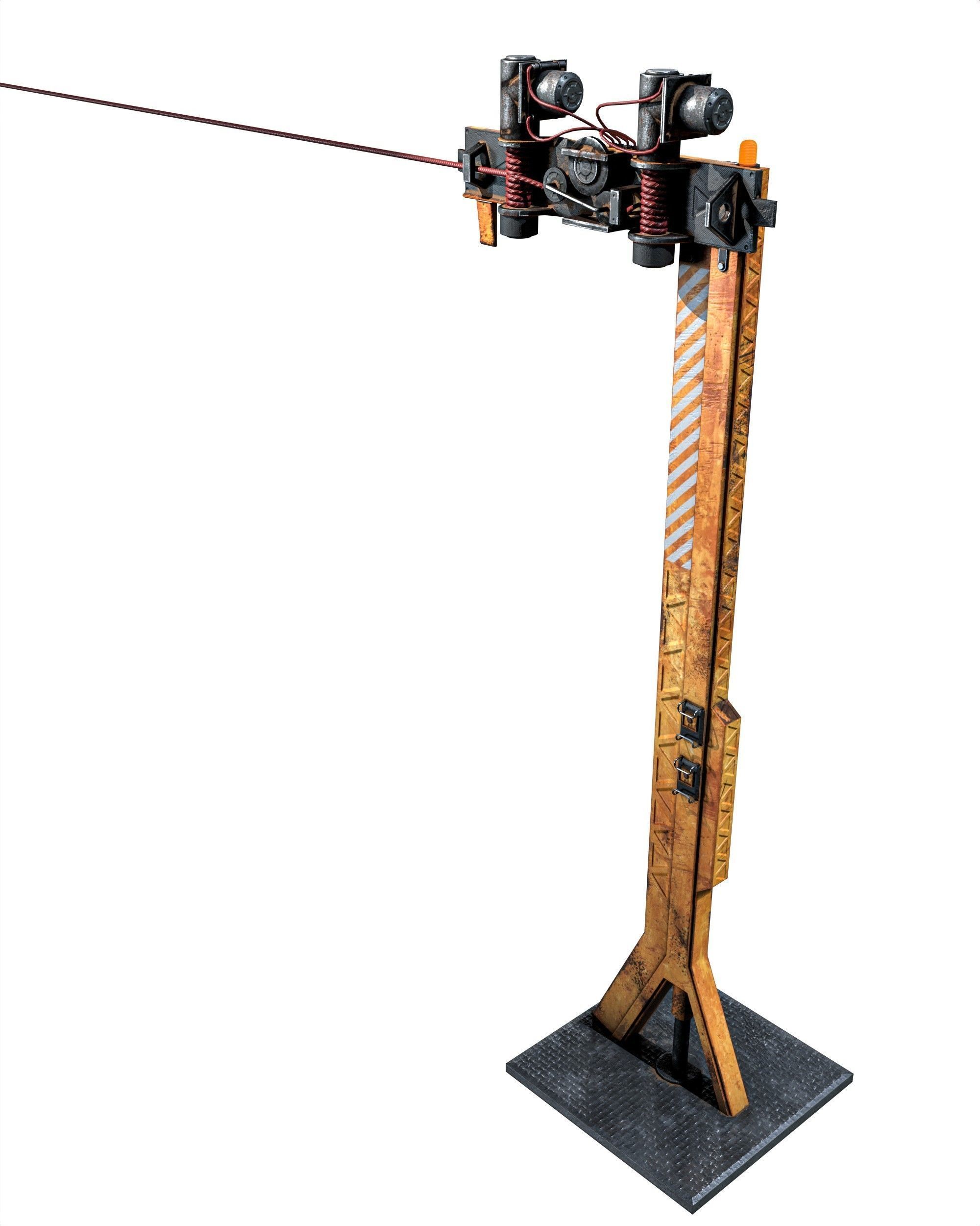 Ropeway Transport Low-poly 3D model_11