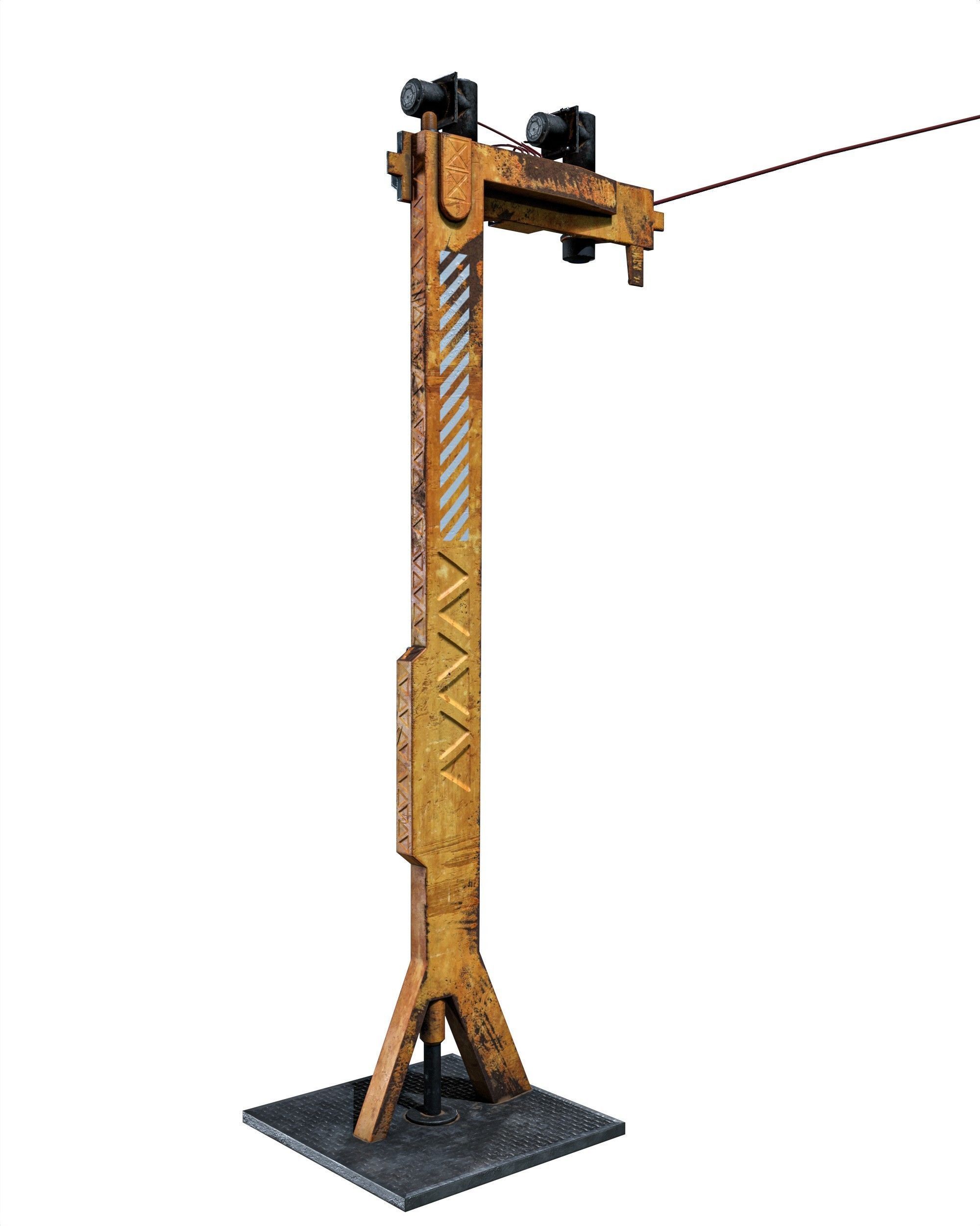 Ropeway Transport Low-poly 3D model_13