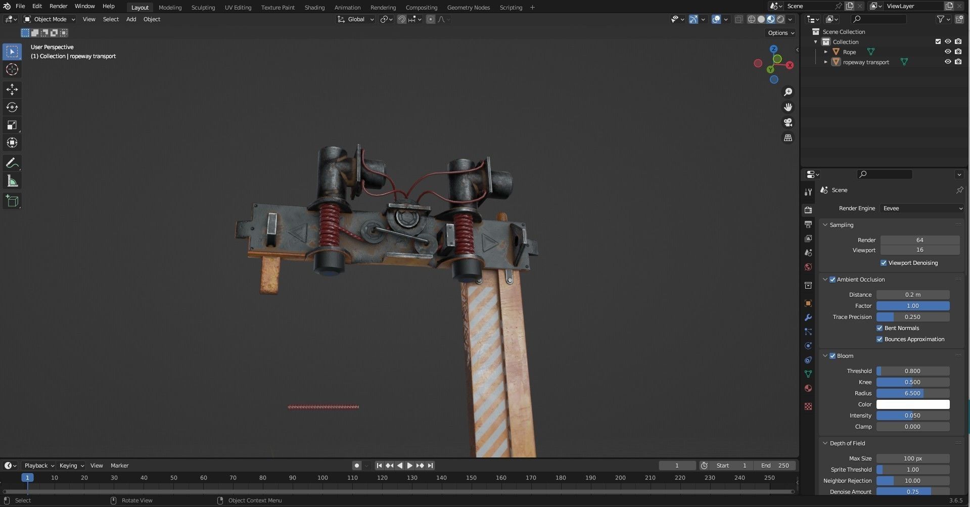 Ropeway Transport Low-poly 3D model_20