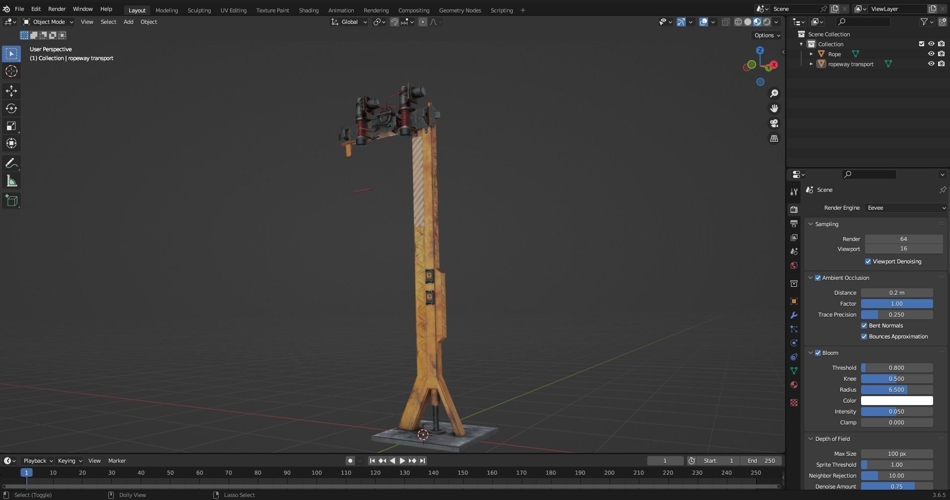 Ropeway Transport Low-poly 3D model_22