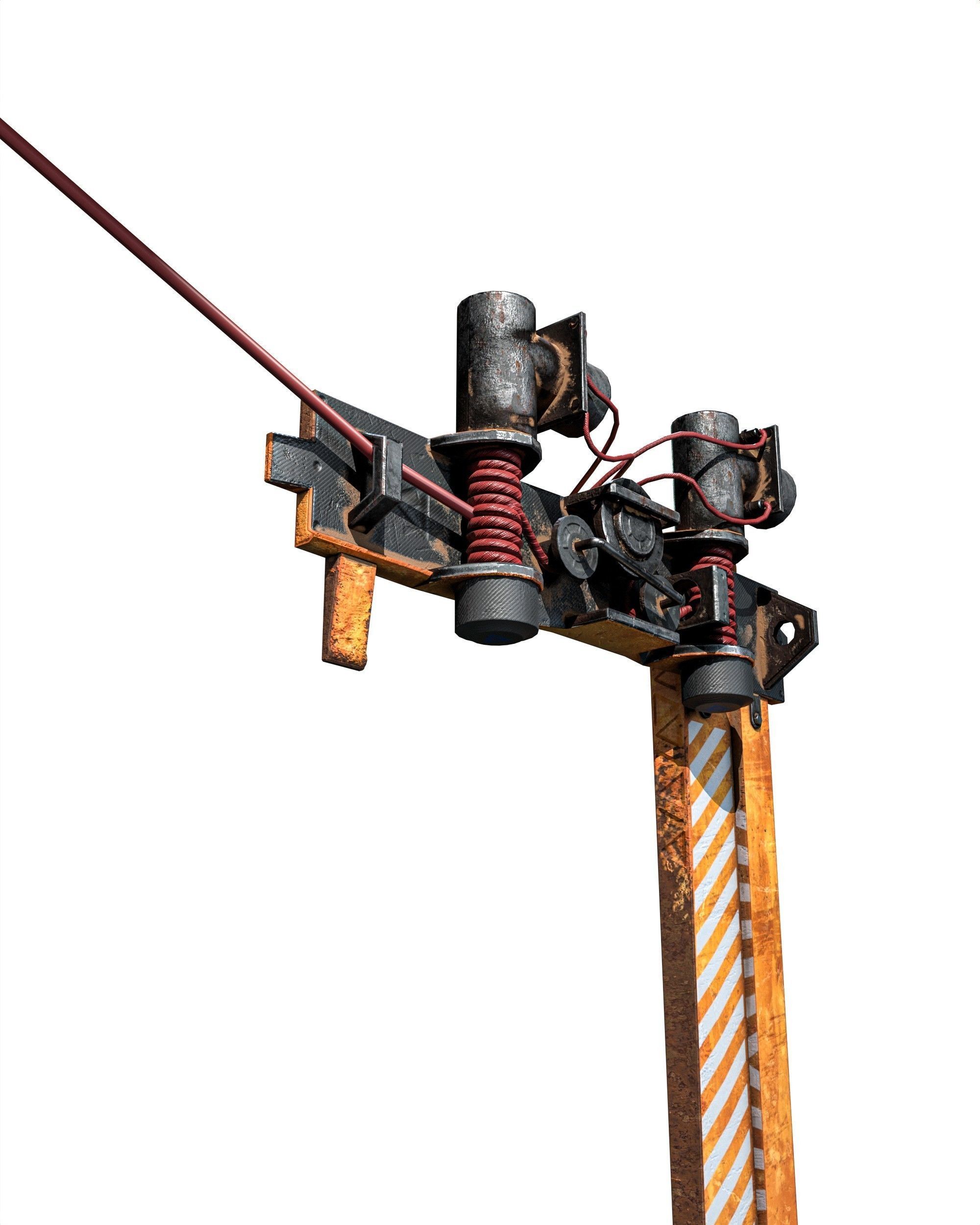 Ropeway Transport Low-poly 3D model_12