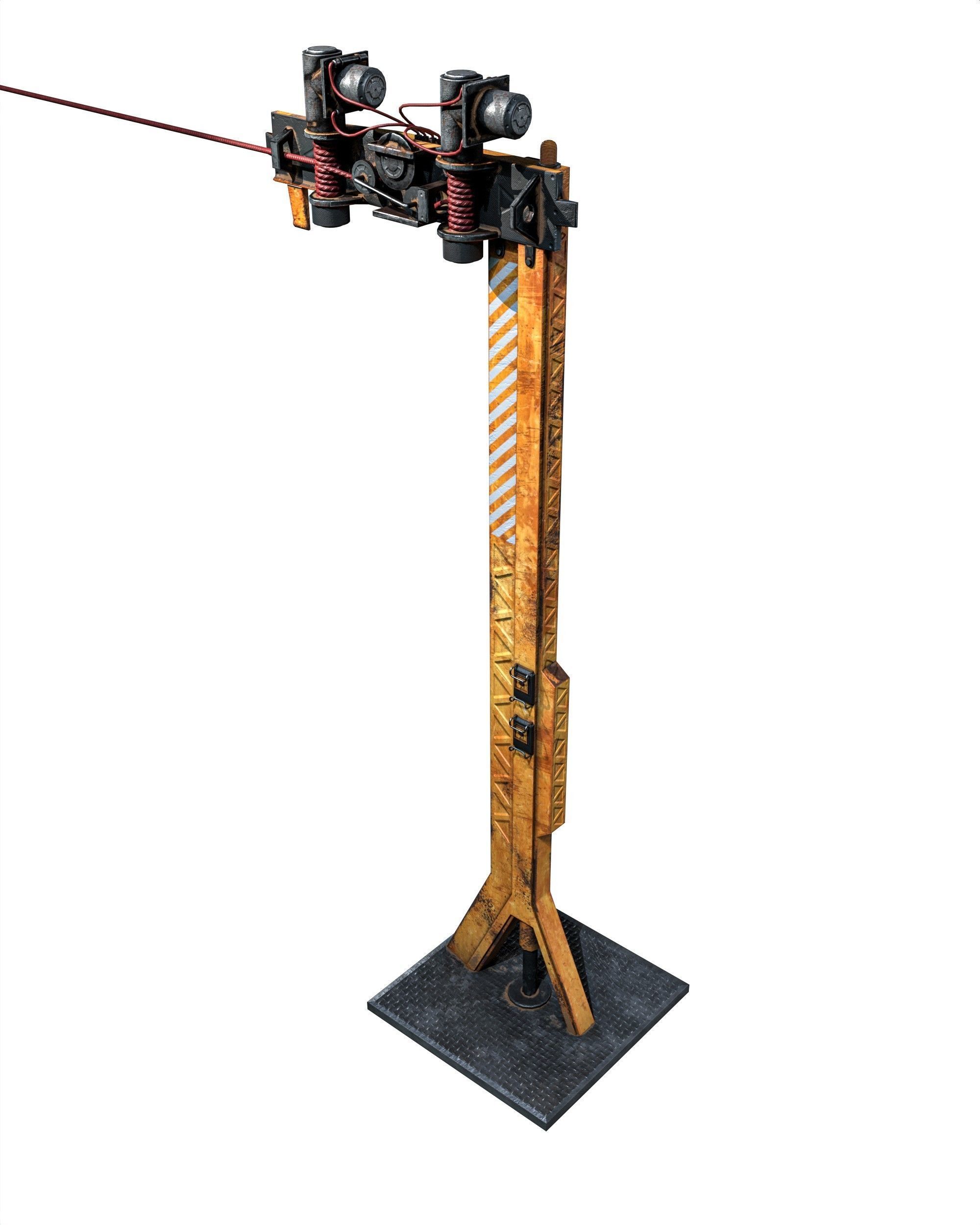 Ropeway Transport Low-poly 3D model_4