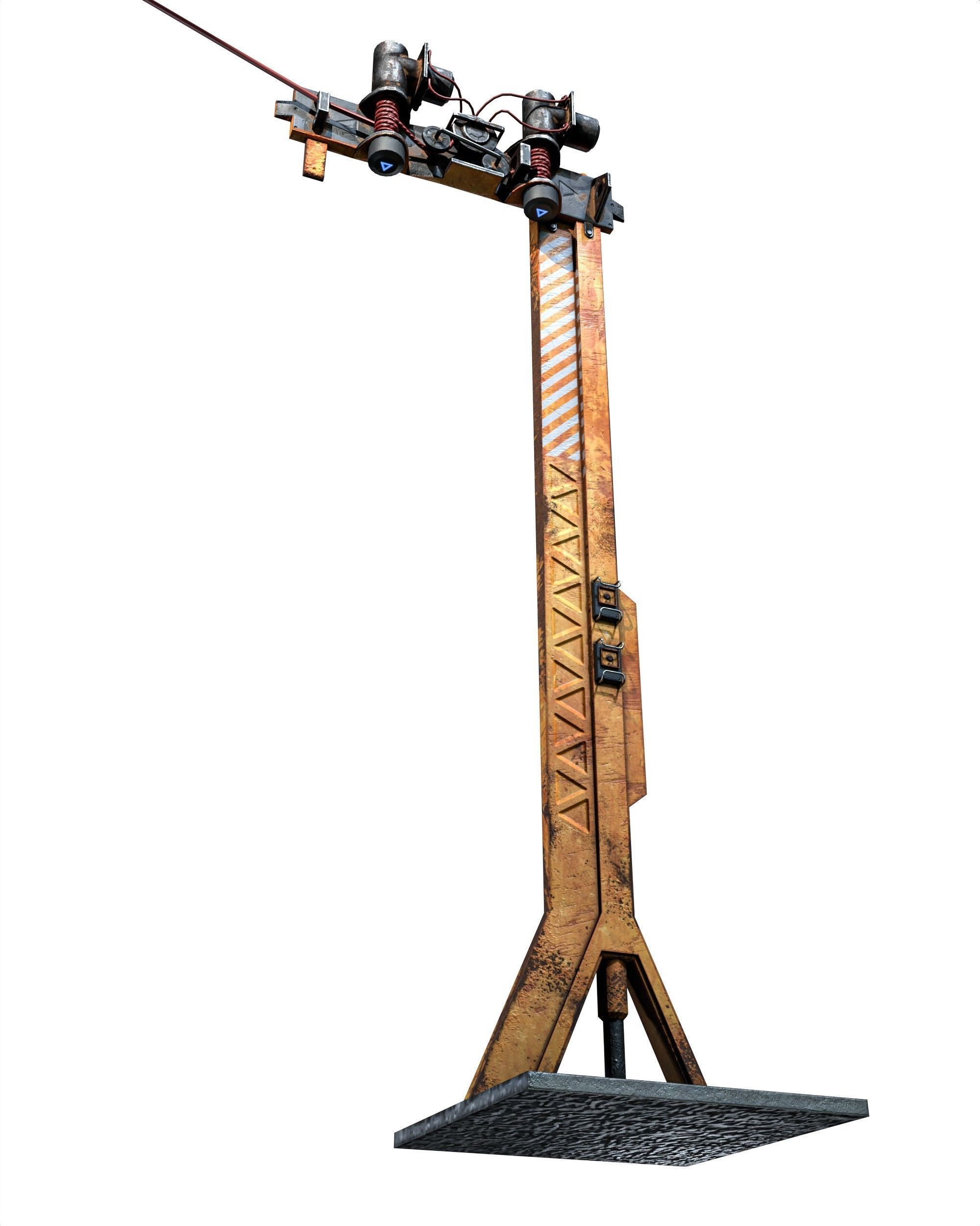 Ropeway Transport Low-poly 3D model_5