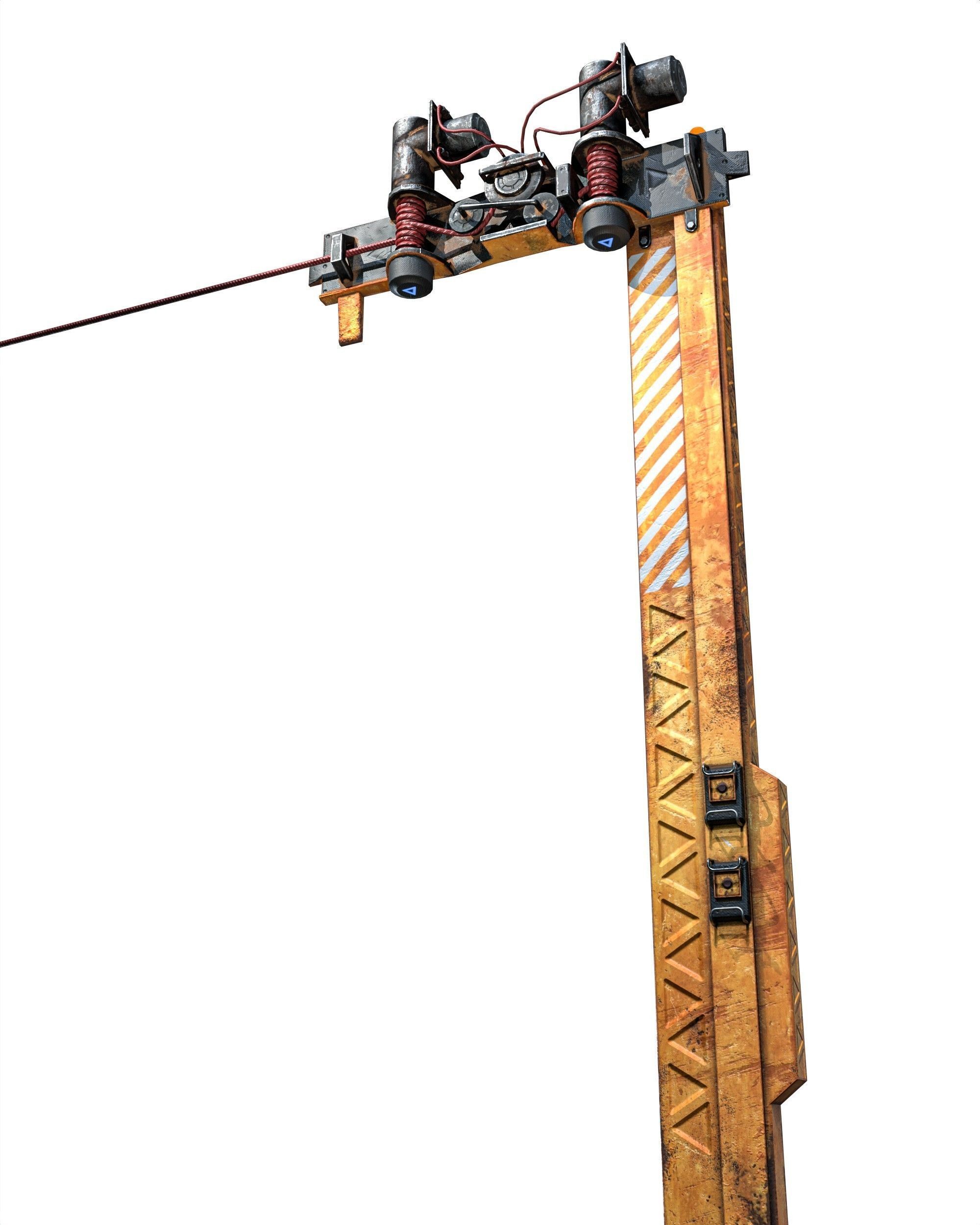 Ropeway Transport Low-poly 3D model_16