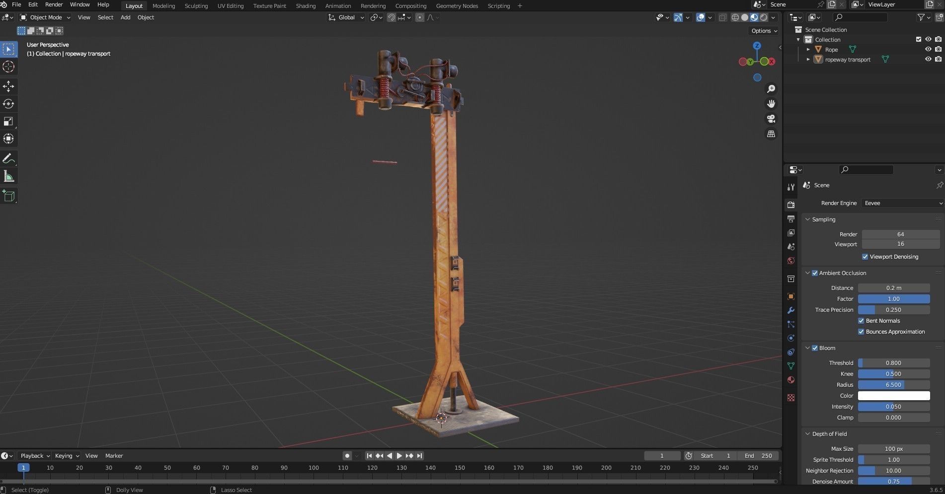 Ropeway Transport Low-poly 3D model_21