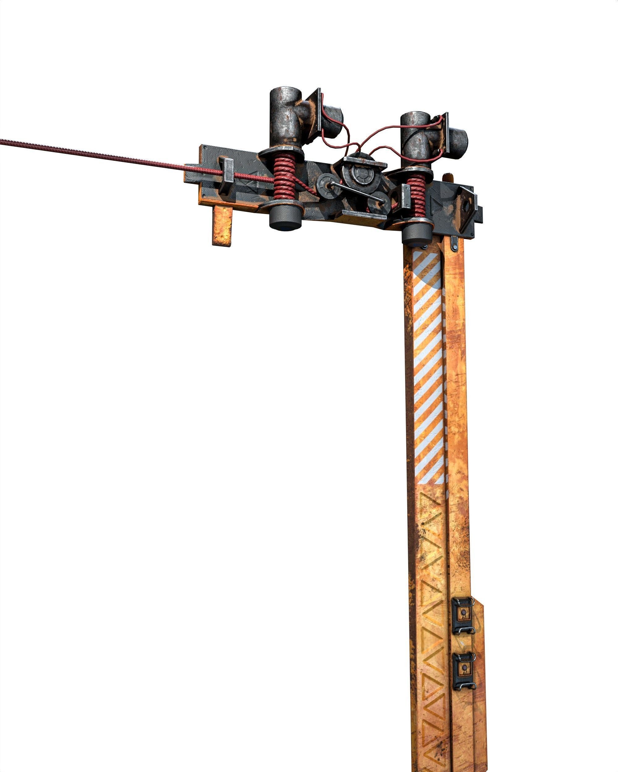 Ropeway Transport Low-poly 3D model_2