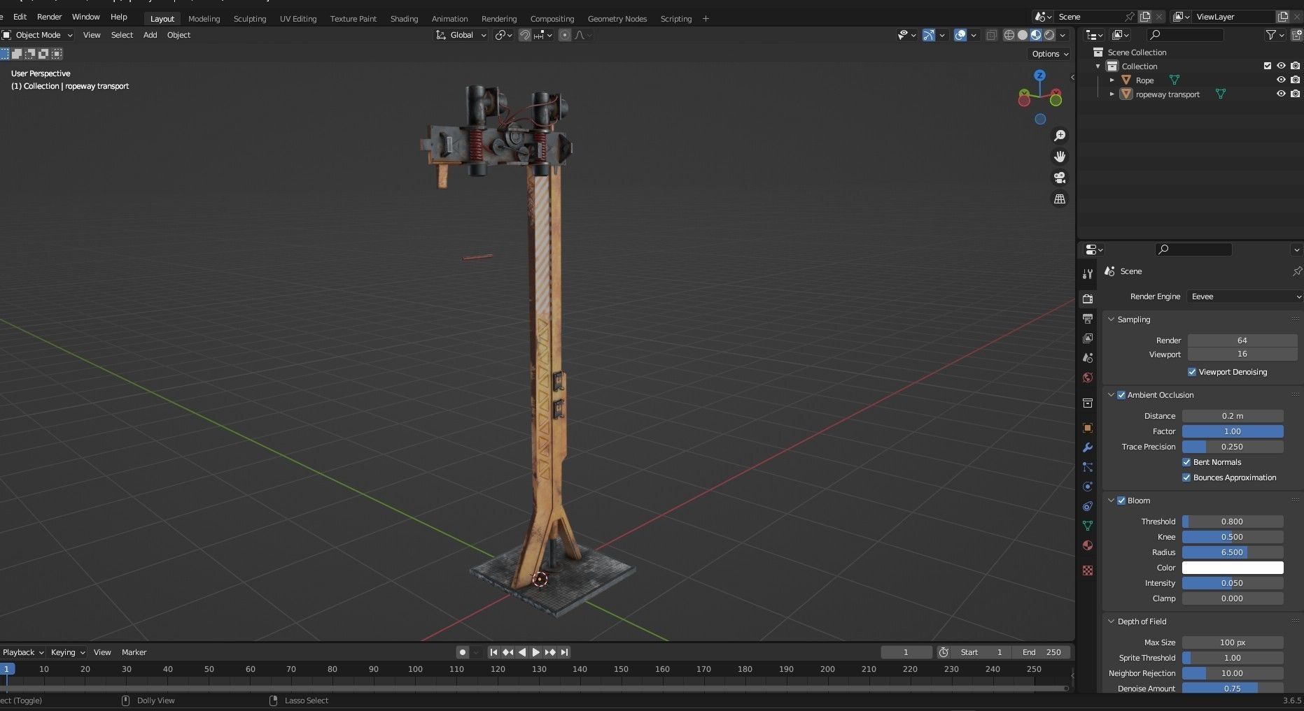 Ropeway Transport Low-poly 3D model_18