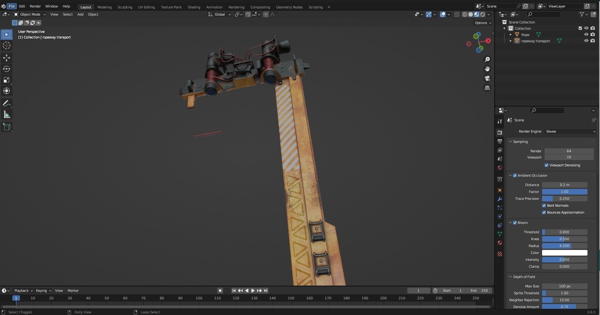 Ropeway Transport Low-poly 3D model_19