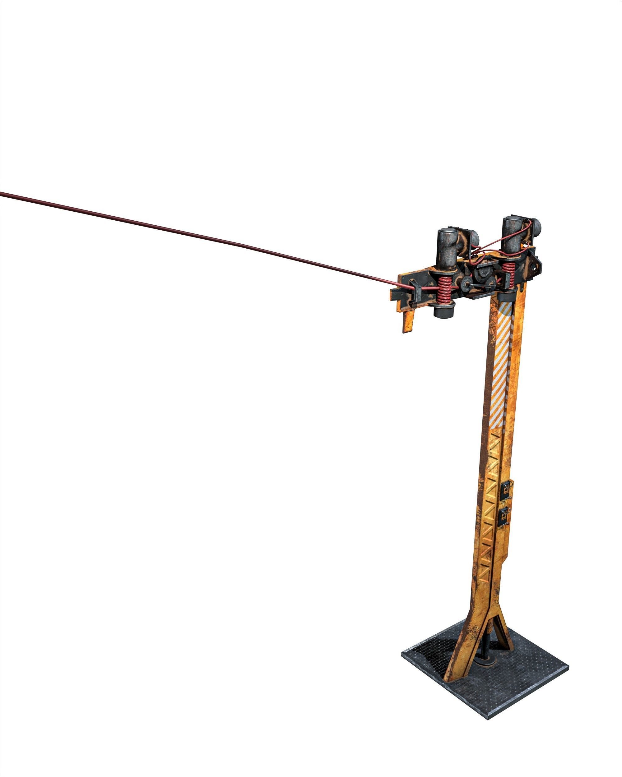 Ropeway Transport Low-poly 3D model_3